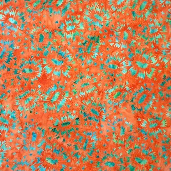 ORANGE PETROL - Madrid - Batikstoff aus Indonesien